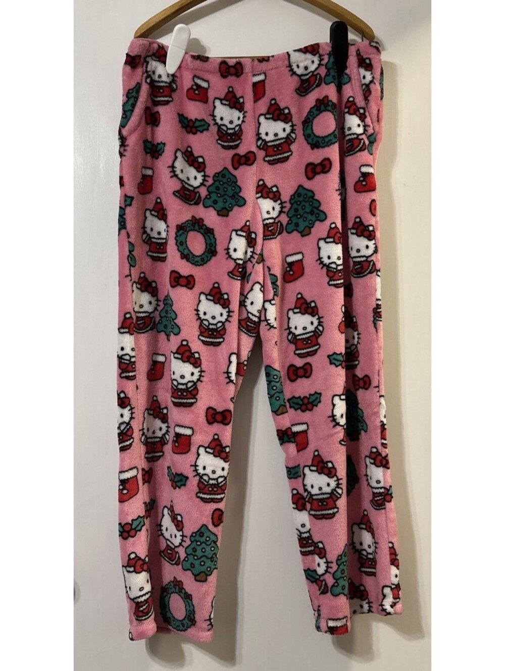 Hello Kitty Christmas Pink Fleece Pajama Pants XL